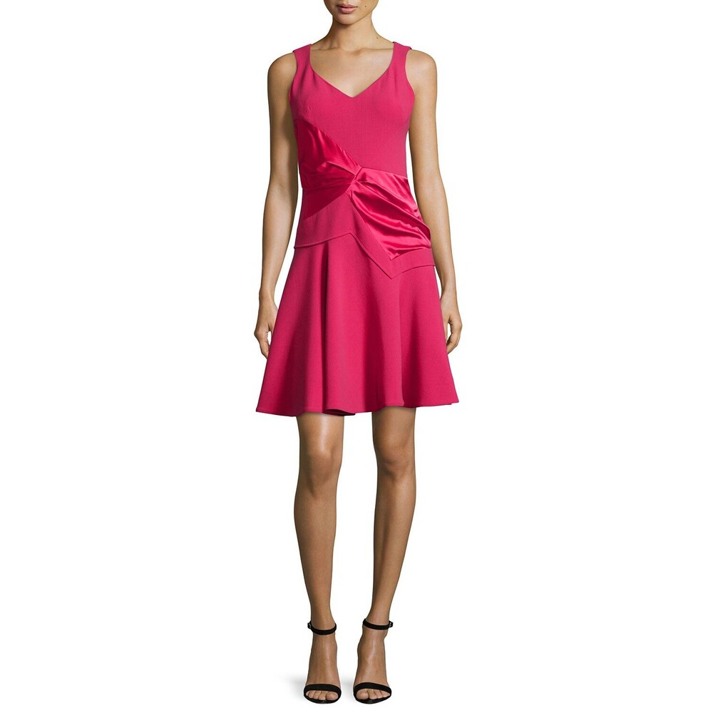 NEW PRABAL GURUNG Sleeveless V-Neck Dress, Raspberry (Size 6) - MSRP $2,450.00!